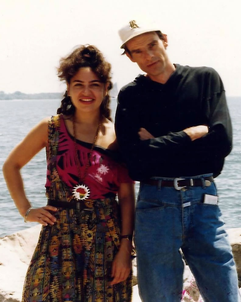 The late Billy Bryans (R) and artist Brenda MacIntyre (L) in front Lake Ontario at Ontario Place